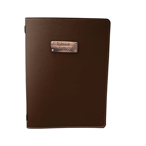 oggettando Juego de 16 menús personalizables A4 para restaurante, pub, bar o cervecería moderna (marrón)