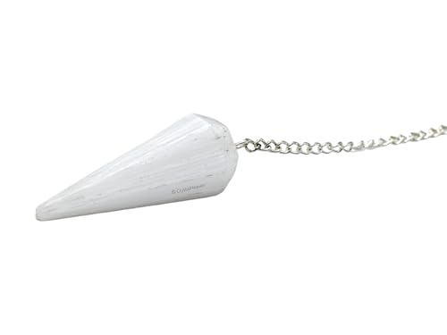 Image of Scolecite Pendulum Dowsing Tool - Natural Crystal Pendulum for Spiritual Guidance - Premium Dowser Pendulum for Accurate Divination and Energy Healing - Perfect for Energy Healing and Chakra Balancing - Handcrafted with Precision and Elegance