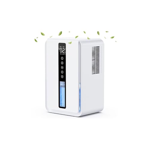 Deshumidificateur d Air Grand Réservoir 2,5L - Deshumidificateur Electrique 3 Vitesses & 2 Modes (Auto/Nuit), Auto-Arrêt & Dégivrage, Minuterie 48H & LED 7 Couleurs, idéal pour Chambre/Salle de Bains