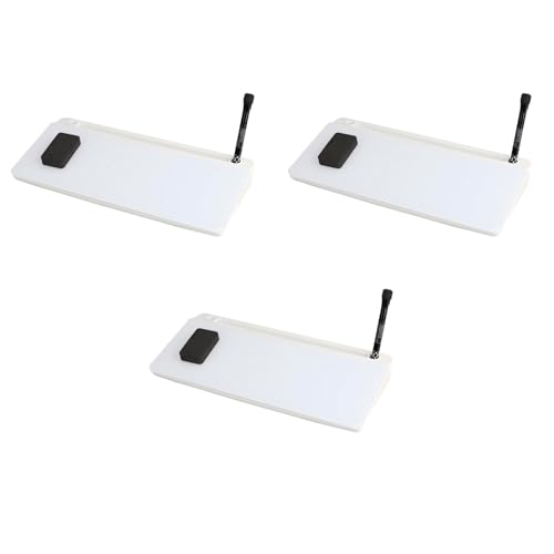 Pizarra blanca de cristal de sobremesa con almacenamiento, soporte para teclado de ordenador, pizarra de notas de sobremesa, ideal para escuelas, hogares y oficinas white 3
