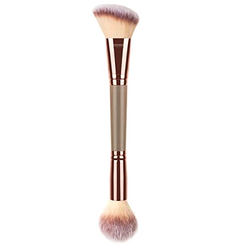 Image of Foundation Makeup Brush, Double Ended Makeup Brushes for Blending Liquid Powder, Concealer Cream Cosmetics, Blush brush B02-Brown, 1 - Pcs