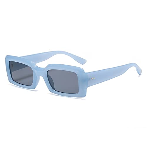 ZIUTNSAV-Rectangular Small Frame Men's and Women's Fashion Sunglasses (COLOR:A4582,ONE SIZE)