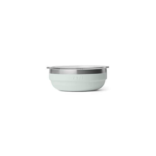 Image of YETI Rambler Low Bowls, Vacuum Insulated, Stackable and Nestable Stainless Steel Bowl with Lid, 0.7 Quart, Ridgeline