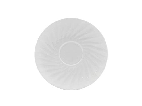 Lynns Paradise Imperial White 6-Inch Saucer Set Embossed Porcelain Finish, Ideal for Cereal, Sides, or Appetizers, Versatile for Soup, Salad, or Fruit Classic White Dinnerware, Set of 6