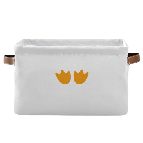 Image of Storage Basket Penguin Feet Fabric Storage Organizer Box Bin for Shelf Closet Nursery Laundry, Large Collapsible Cube Baskets with Handles 1 Pack