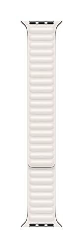 Image of Apple Watch Band - Leather Link (40mm) - Chalk - Medium /Large