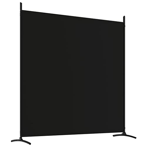 Paravent 4 pièces noir robuste en matériau respirant pliable