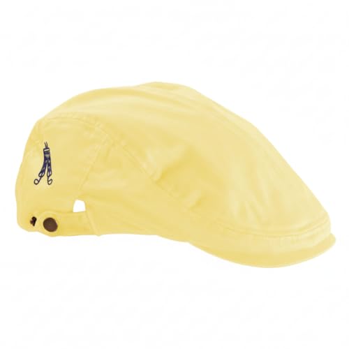 Royal & Awesome Pastel Yellow Golf Hats Men Funny Golf Hats Mens Newsboy Cap Flat Cap Style Bright Pastel Yellow Desing One Size