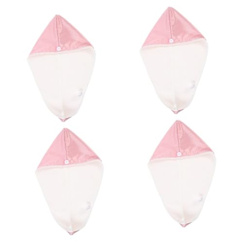 FOMIYES Touca De Cabelo Seca De Veludo Cristal 4 Unidades Lã Coral Toalha De Cabelo Touca De Secagem