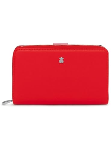 Tous Billetera Mediana Roja, para Mujer, Medidas 19 x 12 x 4 cm, Colección New Dubai Saffiano