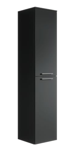 Badplaats B.V. Badezimmer Badschrank Saturnus 130cm Schwarz - Regal Schrank...