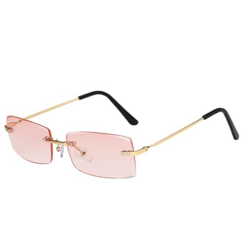 Lunettes de soleil vintage en métal sans monture pour homme et femme UV400