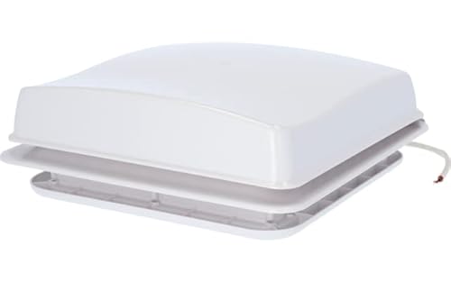 BERGER Turbo Vent 28 x 28 12 V - Ventana de techo para caravana o autocaravana, con ventilador, para luz y aire de hasta 80 mm de grosor, color blanco