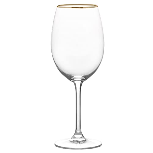 Mikasa Julie Gold Set Of 4 White Wine Glasses, 16.5-Ounce, Clear #TOP1