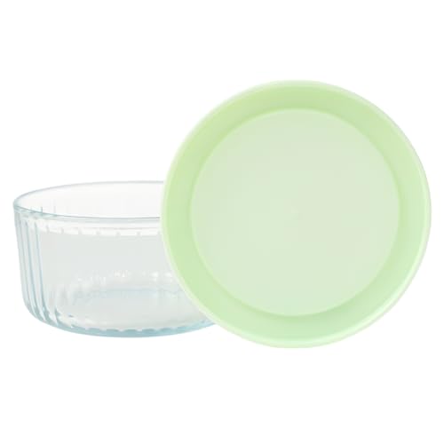 Image of Femora Borosilicate Glass Round Food Storage Containers with Airtight Lids Set of 4 (230ml, 460ml, 950ml, 1650ml) | Multicolour | Microwave, Oven & Dishwasher Safe | Leakproof Meal Prep Containers