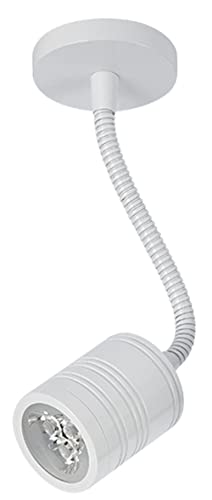 LUMINTURS 3W LED Wall Sconce Ceiling Spot Lamp Bulb Picture Light Fixture Gooseneck Flexible Pipe White Shell