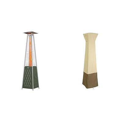 EAST OAK Pyramid Patio Heater, 48,000 BTU Outdoor Patio Heater & Classic Accessories Veranda Water-Resistant 21 Inch Pyramid Torch Patio Heater Cover