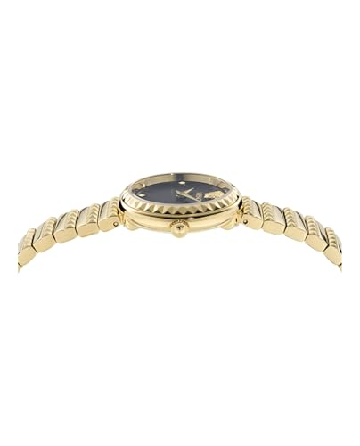 Versace Greca Goddess Petite Collection Luxury Womens Watch Timepieces with a Gold Bracelet and Case Featuring a Black Dial2