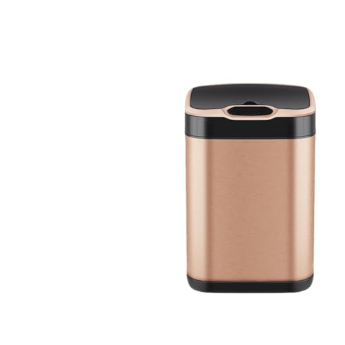 Andulaゴミ箱 自動ゴミ 6-13L センサー式 ステンレススチール素材 大容量 ふた付き ダストボックス キッチン リビング コロナ対策非接触 電池式 テレビで話題 省エネルギー 静音 簡単お手入れ 省スペース (ゴールデン,13L)