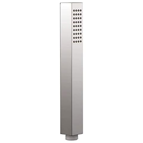 'aquaSu® Proda Hand Shower with 1 Jet Type, Square, Chrome, with 2.5 x 6 cm Spray Plate, 36 nozzles, Anti-limescale nubs, Standard Thread: 1/2, Plastic, 72216 2 Cover