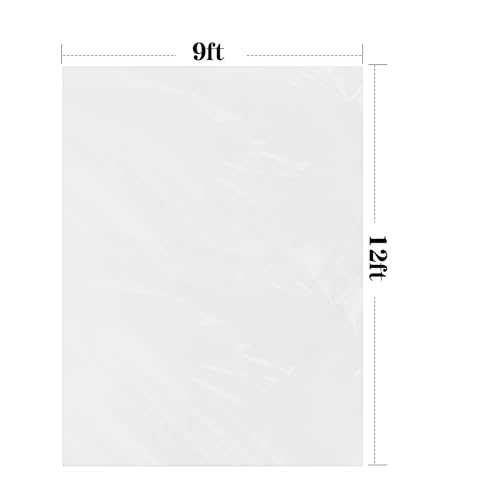 image for Eliamo 20 Pack Plastic Drop Cloth Sheets for Painting, 9x12 Feet Dust-