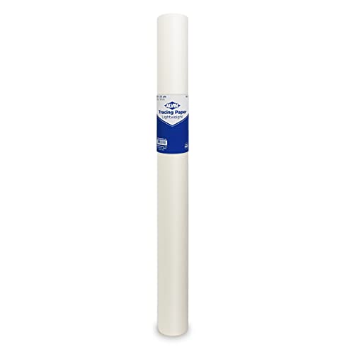 ALVIN 55W-C Lightweight Tracing Paper Roll, White, Suitable with Ink, Charcoal, Felt Tip Pen, for...