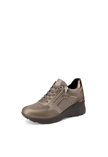 QUEEN HELENA Zapatillas con cuña Zapatillas de deporte altas mujer X33 30, bronce, 40 EU