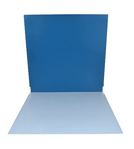 Fauxcreate Photo Backdrop Boards Kit 2 Pcs 24x24in Double Sided Texture Food Backdrops Tabletop Flat Lay Photography Backgrounds for Food Jewellery Cosmetics Small (Blue)