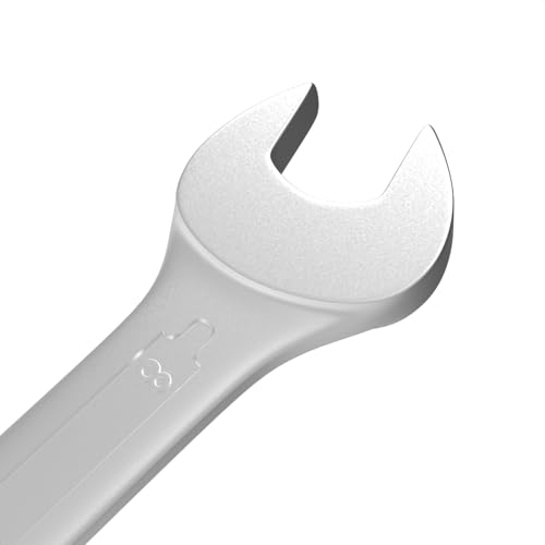 Image of Groz Combination Spanner 8 mm, Length 115 mm | DIN 3113 Standards | Chrome Vanadium, Matt Satin Chrome Combination Wrench Tool | CSP /DIN /8G