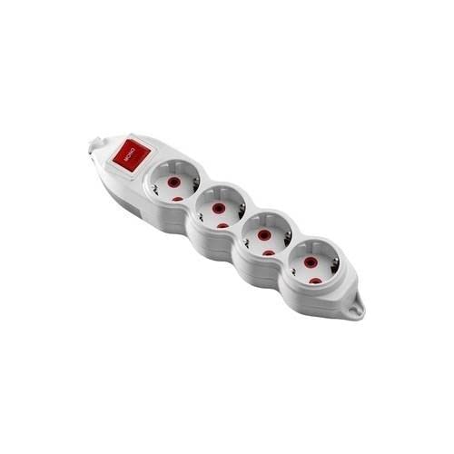 KATAR Mono 4 Lü Topraklı Anahtarlı 2 Metre Grup Priz