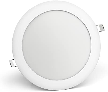 Bright Source LED Round Panel Downlight, 6w Slimline Recessed Ceiling Spotlight, 390lm Lumen Output, 3CCT Adjustable Colour Temperature 3000K 4000K 6000K, IP20 Rated, 110mm Cut Out