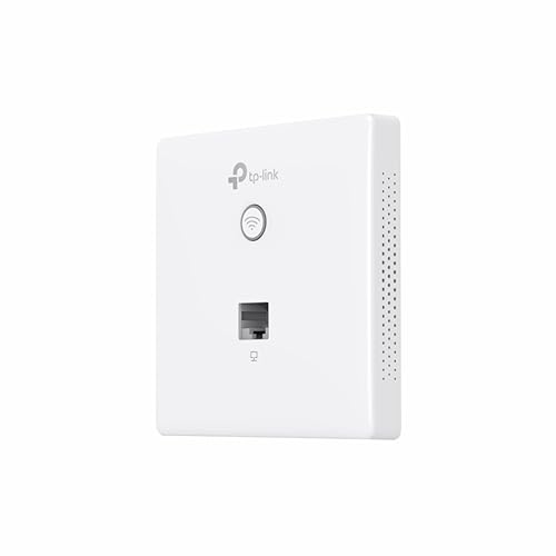 TP-Link N300 Wireless N Wall-Plate Mounting Access Point, Support PoE 802.3af, 300Mbps Wi-Fi Speed, Simply Managed by Cloud Access and Omada app (EAP115-WALL, White)