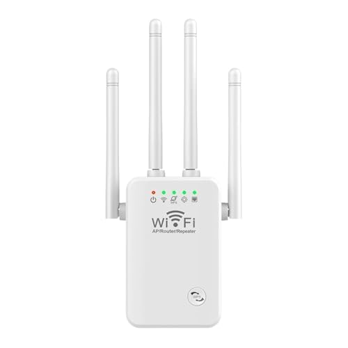 Extensor De Señal WiFi, Amplificador Inalámbrico 2.4G, Repetidor Internet 300 Mbps, 4 Antenas Largo Alcance Con Puerto Ethernet For El Hogar Fácil Amplia Compatibilidad(White)