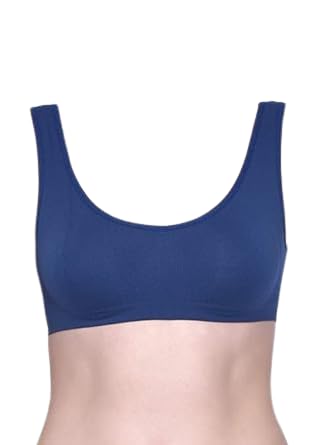ok interprices Girls/Women's Cotton Stretchable Non-Padded and Wire Free Air Sports Bra (Free Size) blu-picture-41