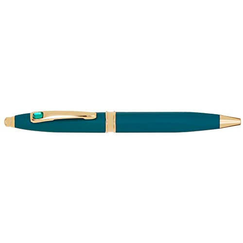 Image of Personalised Metal Pen with Name, Logo, Pack of 1 (Green Stone)