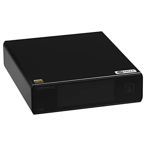 Topping E50 MQA Full DAC ES9068AS XU216 32Bit/768kHz DSD512 PCM768kHz Decoder RCA TRS Ultra Low Noise Preamp (Black) Cover