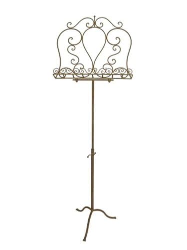 Generisch Notenständer Buchständer Antik Stil Höhenverstellbar, Metall Braun, 102-135 cm Höhe, 45 cm Breit, Kondolenzbuch Halter