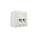 ProfiPatch Netzwerkdose LAN Dose Cat6A 500MHz Aufputz und Unterputz 2X RJ45 Port Anschluss POE CAT7,CAT6A,CAT6,CAT5 geschirmt weiß
