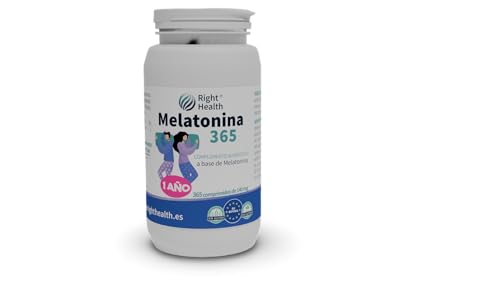 MELATONINA 365 Comprimidos (1 Año - 12 meses). Melatonina alta dosis. Complemento de Melatonina Pura Extra Fuerte para el Sueño Adultos Y Niños. Comprimidos Para Dormir bien, aliviar jet lag