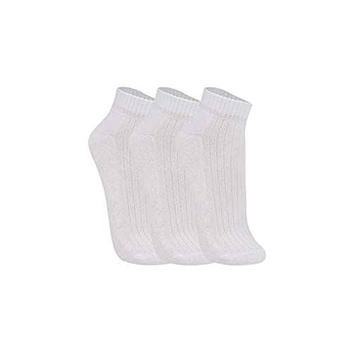 Kit com 3 Meias Cano Curto Atoalhada, Trifil, Adulto Unissex, Branco, 35-38