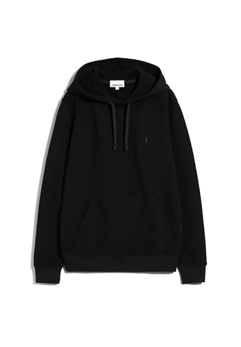 ARMEDANGELS PAARO Comfort - Sweat à capuche pour homme Coupe droite en coton bio mélangé sweat à capuche col rond coupe droite, Noir , M