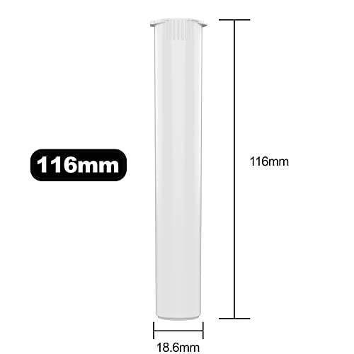 Image of 116mm CR Plastic Packaging Pop Top Tubes - Child Resistant Travel Holder Vial Containers - 500 Qty (White)