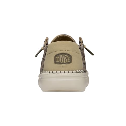 HEYDUDE Wendy Rise Leo Tan/Black Size 8 | Women’s Shoes | Women’s Slip-on Loafers | Comfortable & Light-Weight