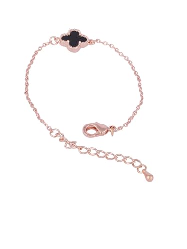 Collar y pulsera de trébol de la suerte en oro rosa y negro DMZ-2993 S para regalo 3