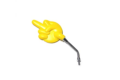 KN企画 ディオ DIO タクト TACT ジャイロ ジョルノ JOGの左 TODAY バックミラー ミドルフィンガーミラー 【正ネジ/径8mm】 イエロー