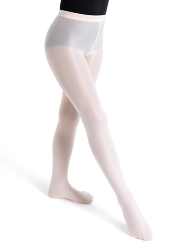 Capezio girls Girls' Ultra Shimmery Footed tights, Ballet Pink, 8 10 US
