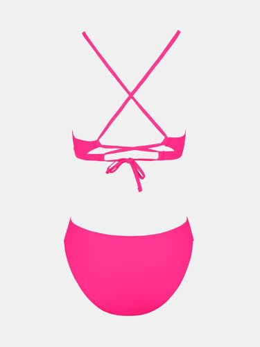 Image of CUPSHE Bikini Set for Women Two Piece Swimsuits V Neck Low Rise Crisscross Back Self Tie Spaghetti Straps