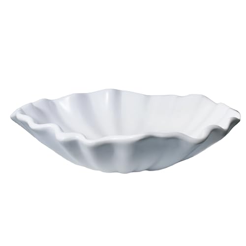 AMOYYT Decorative Bowl Coffee Table Decor Ruffle Bowl Entryway Table Decor Centerpiece Bowl Home Decor Accents Key Bowl for Entryway Gift for Women 10.5 * 9.5 * 2.5 in