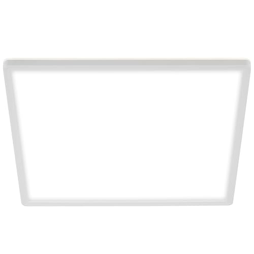 BRILONER - Lampada da soffitto LED a luce indiretta, piatta, colore luce bianca neutra, lampada, plafoniera, pannello LED, lampada da cucina,18W, 2.400lm, 4.000K, 29,3x29,3x2,8 cm, bianco