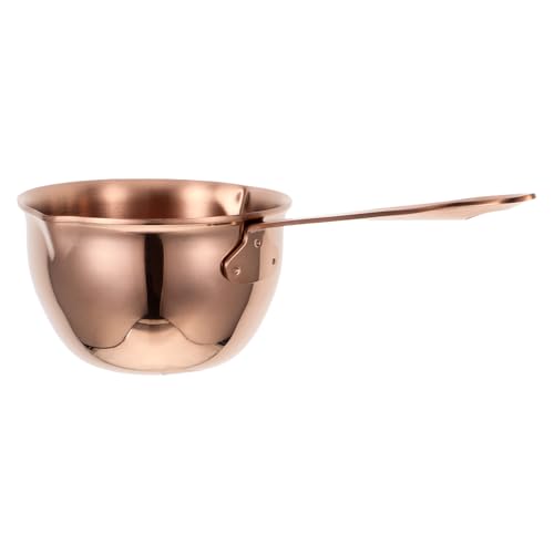 GRIRIW Stainless Steel Mini Pot Hot Chocolate Pot for Milk Butter Portable Saucepan with Spout Perfect for Kitchen